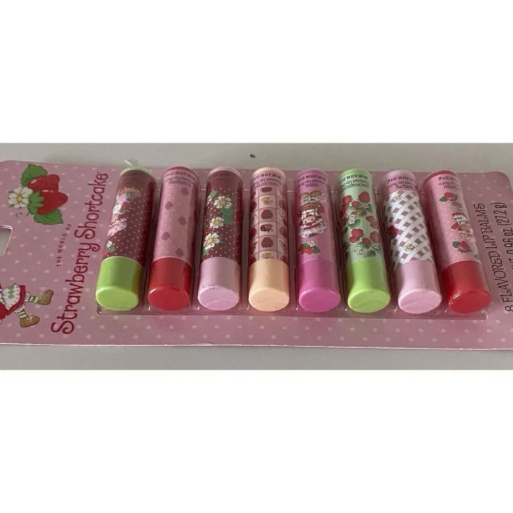 8 Pack Strawberry Shortcake Flavored Lip Balms Lemon Meringue Cake‎ Batter NEW